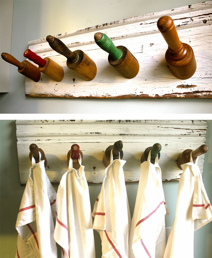 回收想法从旧的厨房用具使新的酷工艺思想DIY工艺的想法旧的厨房用具擀面杖2