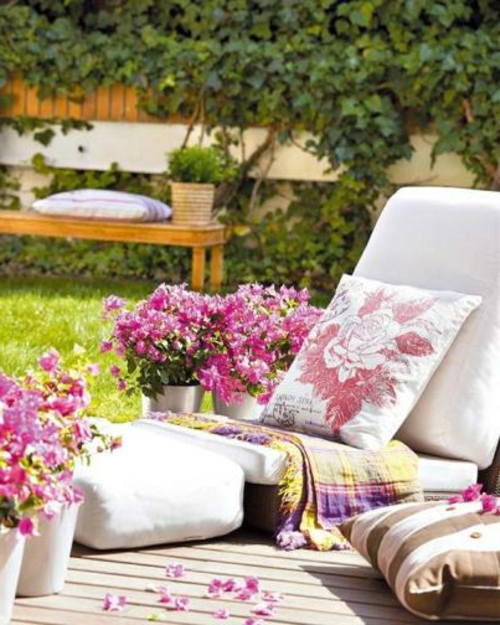 凉爽的花园装饰花躺椅靠背金属桶