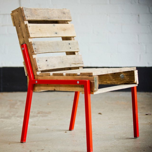 amatų idėjos kėdė atgal Cool baldai, pagaminti iš euro padėklų DIY