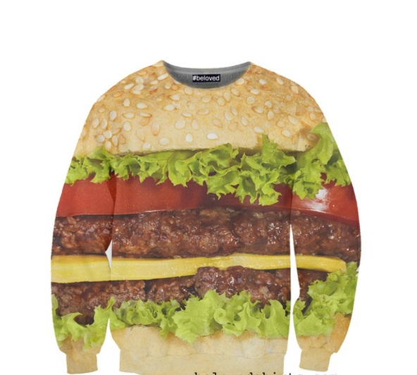 מגניב חולצות עיצוב המבורגר להזיע