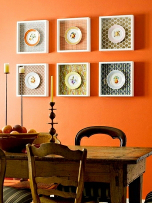 Koele woonaccessoires maken frame muurplaten oranje