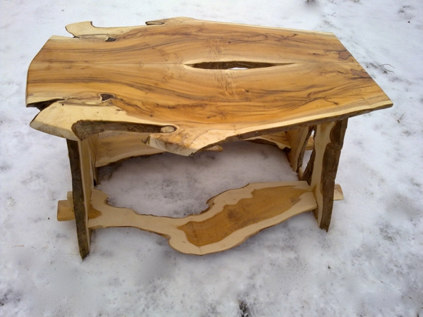 Mesa de centro de la construcción del uno mismo mesas de centro de sala de estar de madera de madera natural