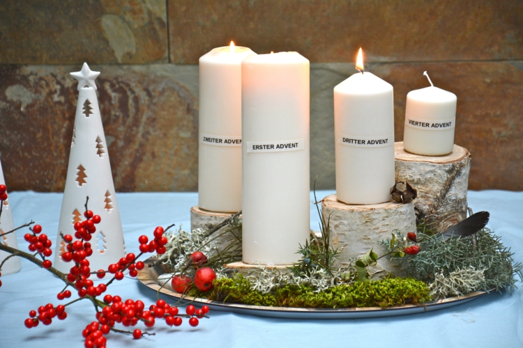 Ideas de guirnalda de Adviento DIY hermosa decoración de mesa de Navidad