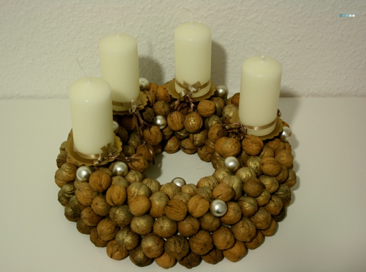 DIY Advent seppele saksanpähkinät kynttilöitä kaunis joulukoristeita ideoita