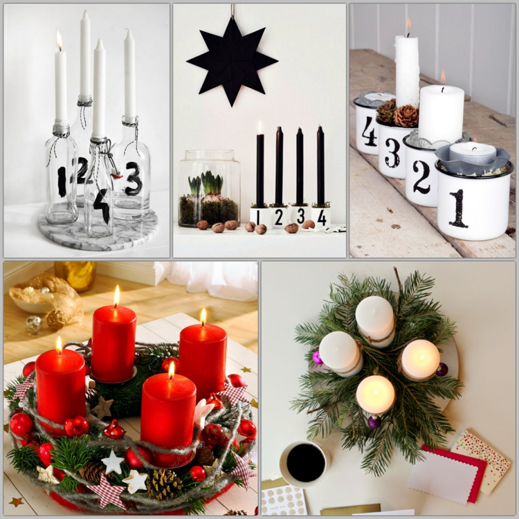 DIY Advent Wreath crafting ideas modernas y hermosas de decoración de Navidad