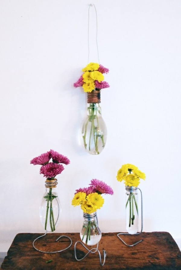 DIY διακόσμηση λουλουδιών λαμπτήρων