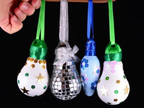 DIY διακόσμηση λαμπτήρες Χριστουγεννιάτικη μπάλα πράσινο