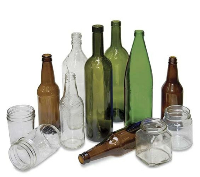 DIY-decoratie met glazen flessen gemaakt van glas