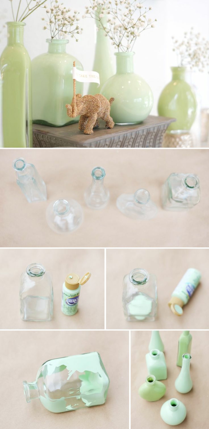 DIY-ideeën met glazen flessen, ambachtelijke ideeën met glas