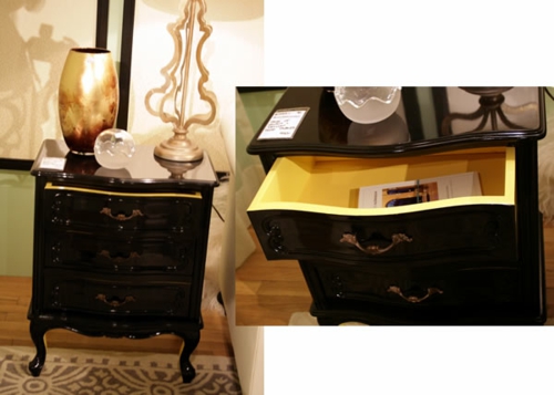 Dekorative ideer til malet møbler kommode sort gul victoriansk