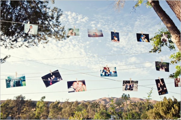 DIY-bruiloften versieren tentoonstellingsfoto's hangen