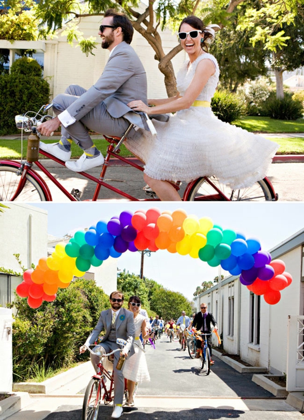 gelukkig huwelijk bruiloften decoys fietsballon