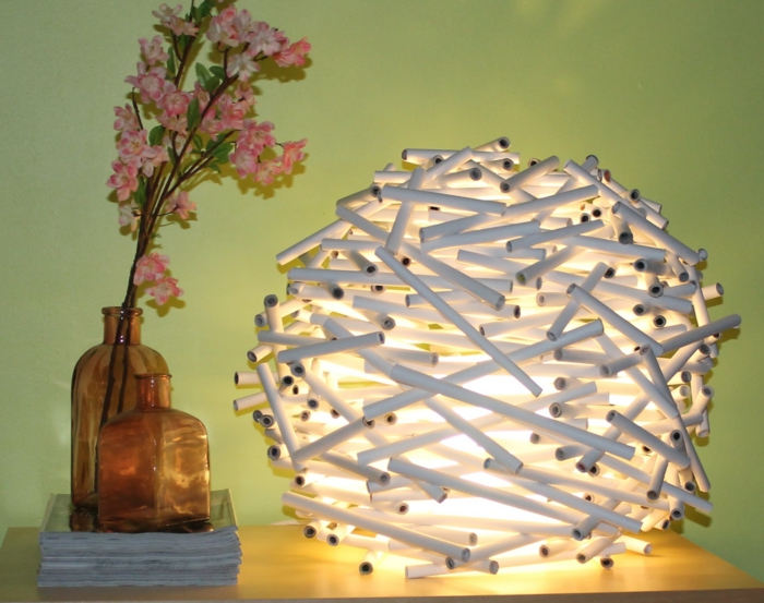 DIY LAMPS SELF gøre lampe DIY lampe nuancer selv lave fugl reden bordlampe
