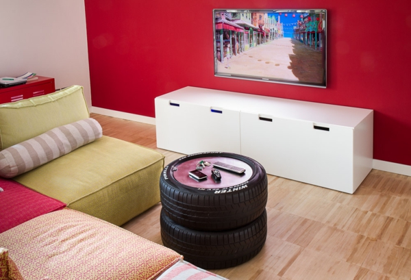 DIY meubelen autoband salontafel woonkamer