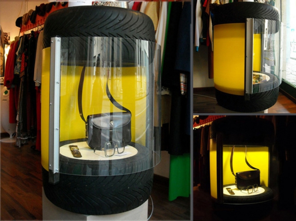 רהיטים DIY מן צמיג המכונית צמיגים לרכב מיחזור זכוכית נושא-shop