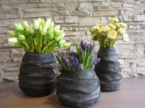 DIY furniture from car tires car tire recycling flower pot