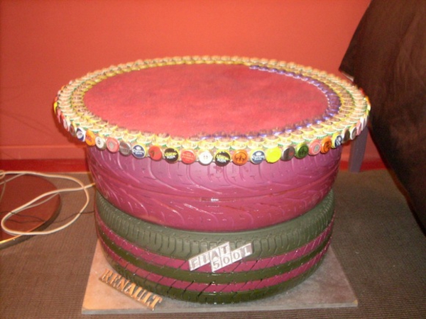 DIY furniture from car tires car tires recycling improvised table plate