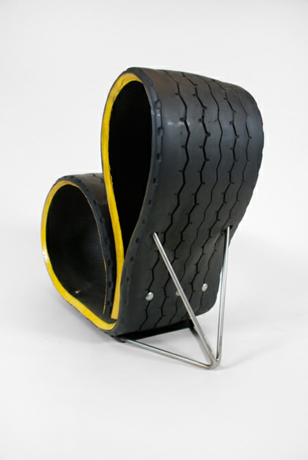 Møbler fra bil dæk bil dæk genbrug sort lænestol