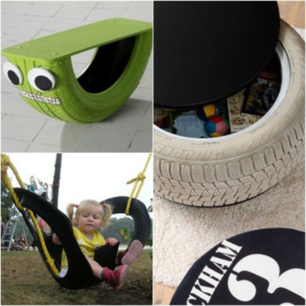 Мебели за автомобилни гуми Кола за гуми за рециклиране Игрални дизайни Лесни за деца