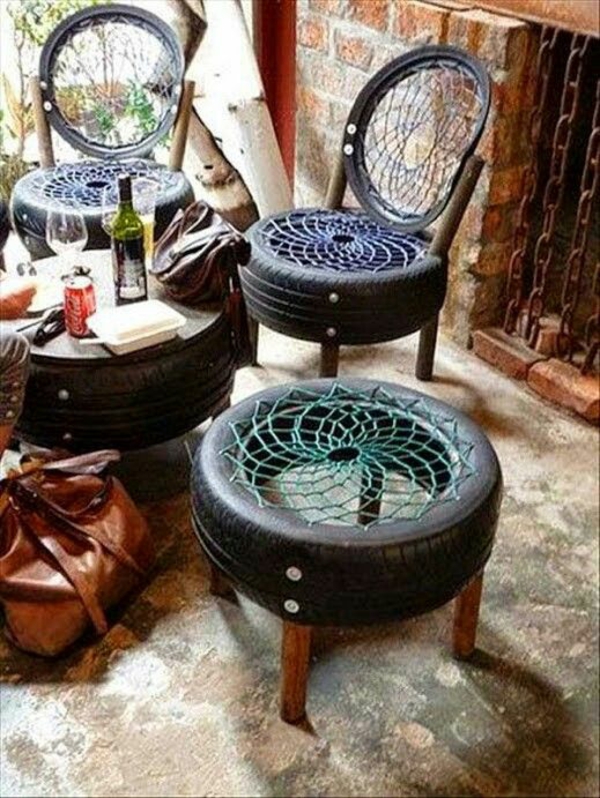 Style industriel net de pneu de voiture de meubles