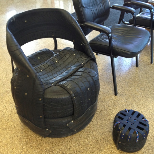 DIY furniture from car tire chair
