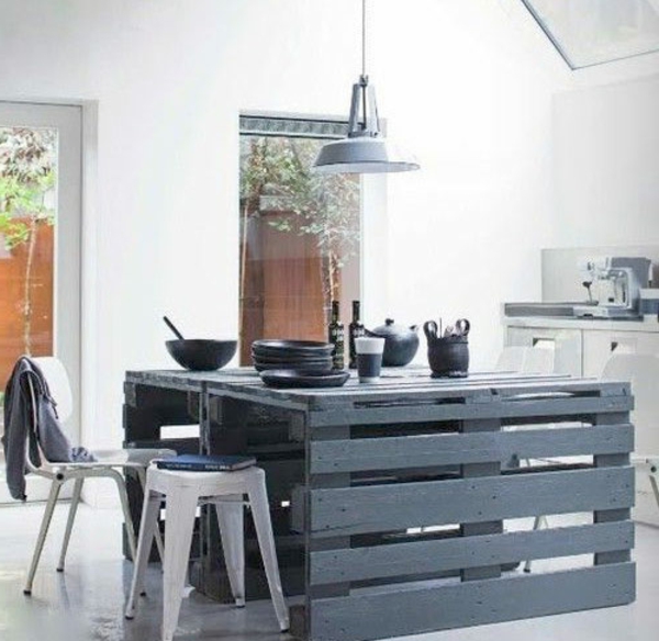 DIY furniture made of europallets kitchen island garden kitchen massive