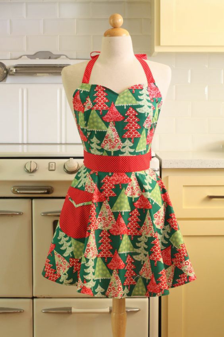 DIY项目围裙缝纫说明图片圣诞图案