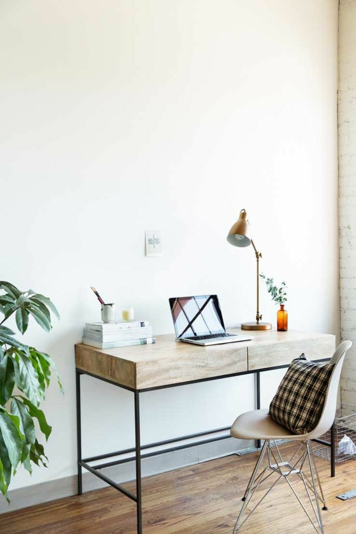 DIY desk selv bygge ideer af hjemmelavet arbejdsbord massivt træ