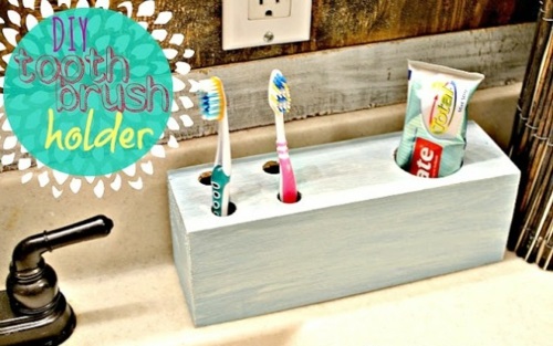 Toothbrush holder ideas wood solid DIY