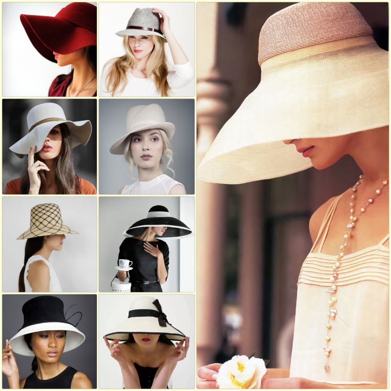 妇女的帽子妇女的时尚和造型技巧感觉帽子草帽模型