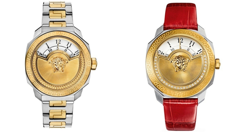Dameshorloges gouden elegante design rode lederen horlogeband