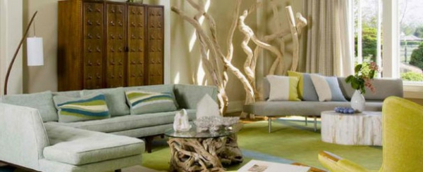 Dekorasjon av driftwood kunst sofa møbler