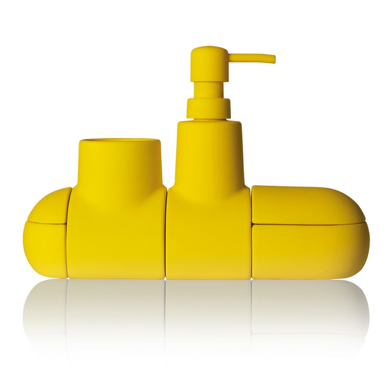 Σχεδιαστής αξεσουάρ μπάνιου κίτρινο σαπούνι διανομέα μπάνιο που έχει συσταθεί