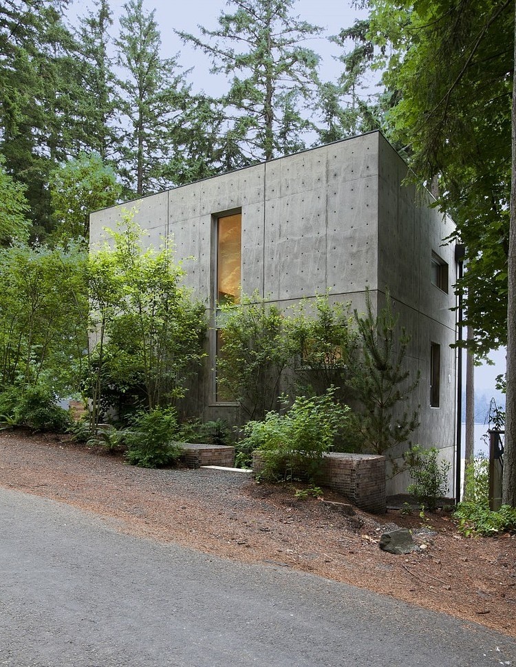 Дорси резиденция Сиатъл бетонна стена стена изложени бетон у дома