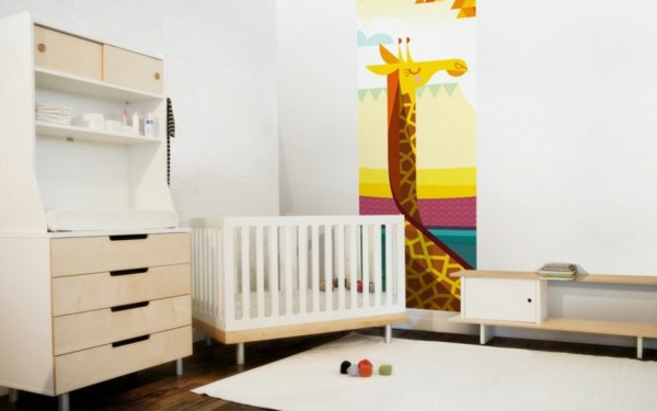 Papel pintado de la selva infantil Cuna de diseño infantil