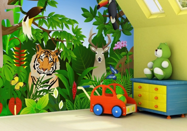 Jungle dresser kids wallpaper aparador de moda para niños
