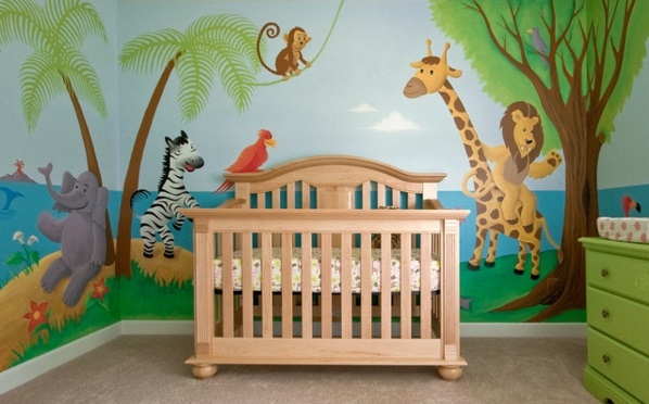 Jungle children wallpaper design nursery