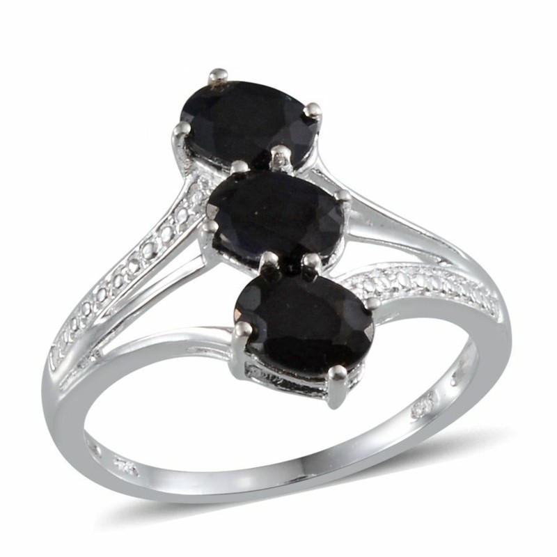 Gemstones și Zodiac Capricorn Negru Sapphire Ring