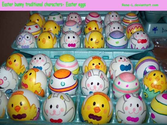 鸡蛋面临画复活节彩蛋绘画与面孔绘鸡蛋复活节装饰自己制作酷的想法