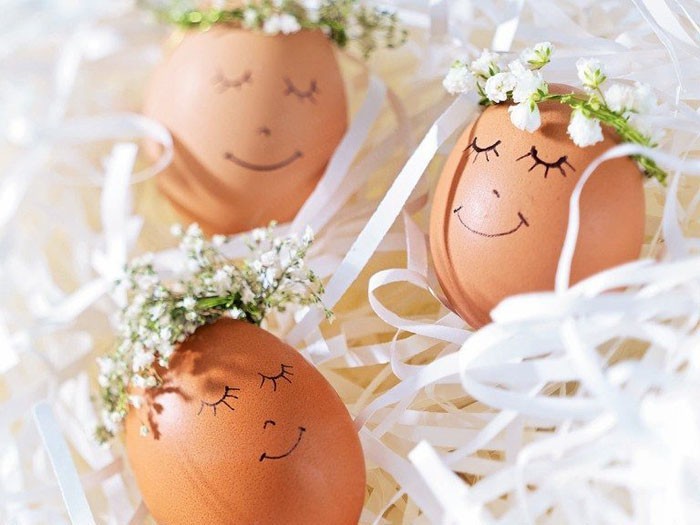 鸡蛋脸绘画复活节彩蛋绘画与脸复活节装饰使他们容易和微妙的鸡蛋