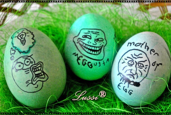 鸡蛋面绘画复活节彩蛋装饰动物与面孔绘画复活节装饰自己做怪人