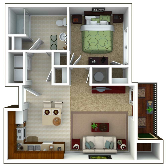 Exemples d'ameublement Planification d'appartement