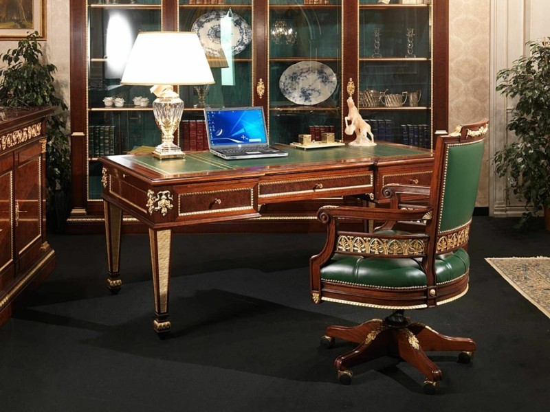 imperium stil møbler indretning ideer træ møbler skrivebord
