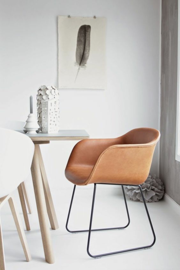 现代设计的人体工学皮革椅子的餐椅