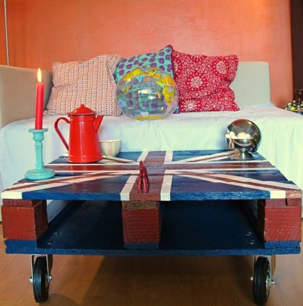 Euro palettes recycler table basse salon de style britannique