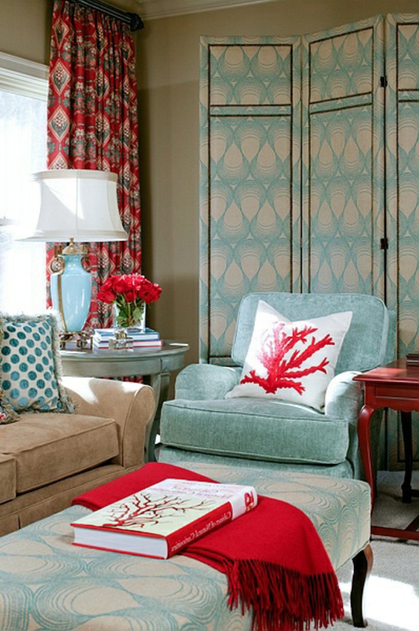 客厅墙壁颜色颜色例子颜色设计扶手椅子