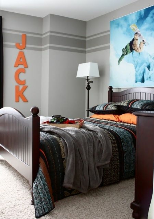 jonge massieve kleurkamer met bed-ontwerp voor je jeugd