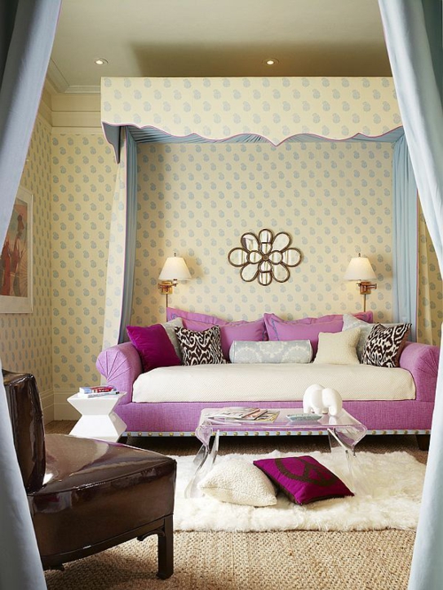 Έφηβος δωμάτιο κορίτσι χρώμα σχεδιασμό ταπετσαρία κρεβάτι ουρανό