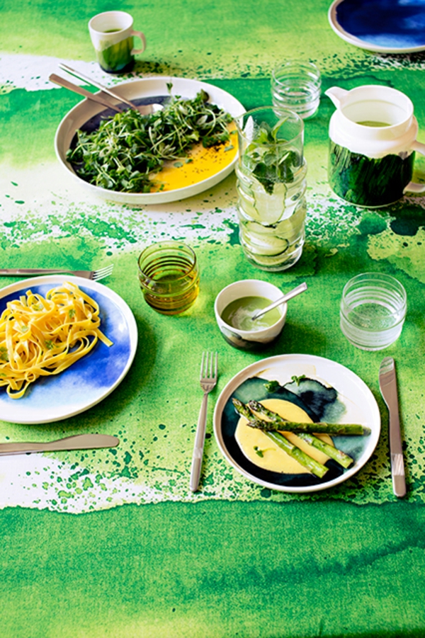 Σαλόνι ιδέες χρώμα έπιπλα τάσεις χρώμα σχέδιο πράσινο δείπνο