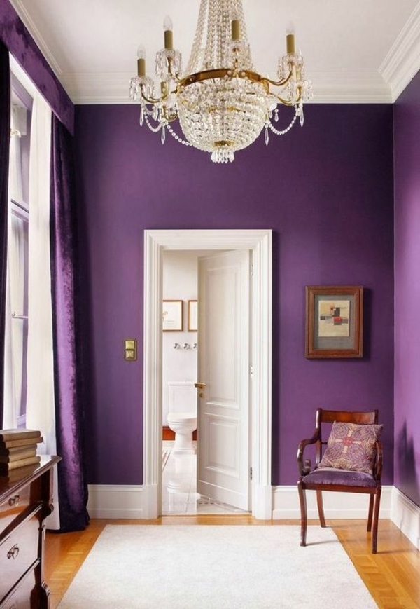 Farve design Stue farve ideer Levende trends 2015 violette vægge
